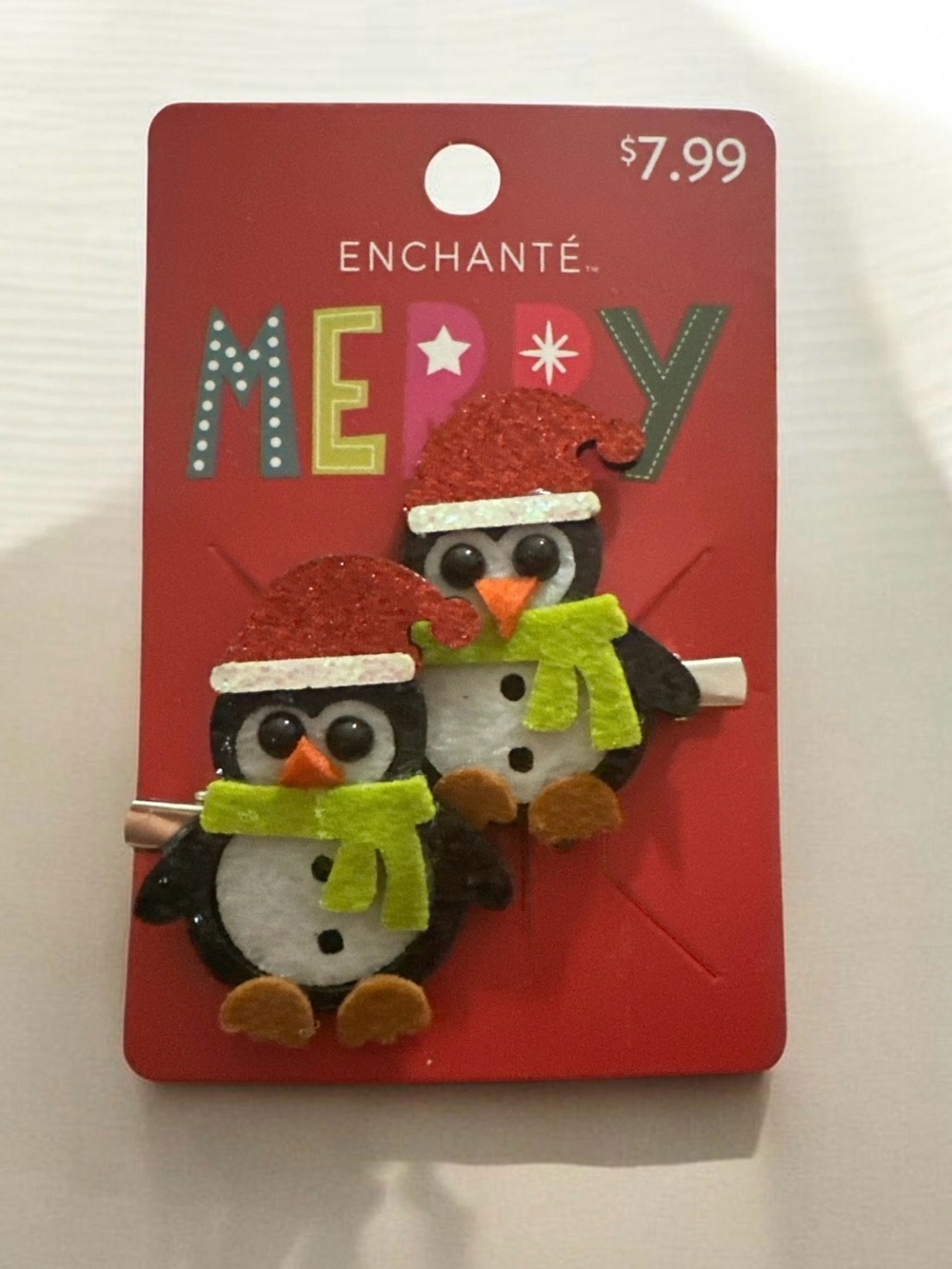 ENCHANTÉ Penguin Holiday Hair Clips - Red, Green, Black, White
1872